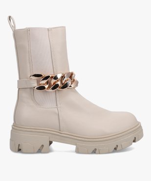 Boots femme à semelle crantée et chaine décorative – Claudia Ghizzani vue2 - SANS MARQUE - GEMO