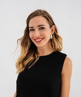 Robe longue sans manches avec empiècement dentelle femme vue3 - GEMO(FEMME PAP) - GEMO