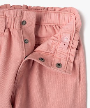 Pantalon denim coloré coupe slouchy à taille ajustable fille vue3 - GEMO (ENFANT) - GEMO