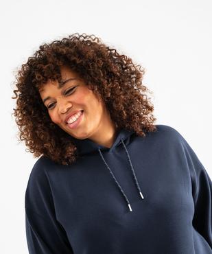 Robe-sweat à capuche en maille douce et extensible femme grande taille vue4 - GEMO (G TAILLE) - GEMO
