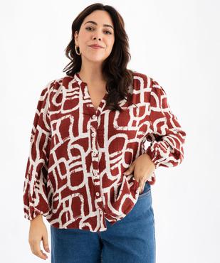 Blouse imprimée gaze de coton femme grande taille  vue2 - GEMO (G TAILLE) - GEMO