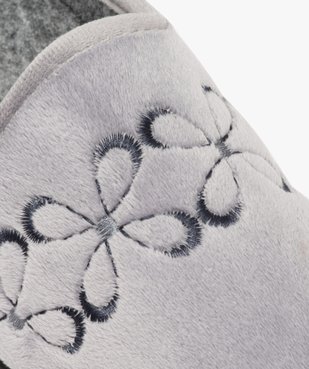 Chaussons pour femme mules dessus velours brodé vue6 - GEMO(HOMWR FEM) - GEMO