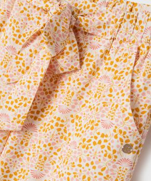 Pantalon large en toile fleurie légère à taille élastique fille - LuluCastagnette vue3 - LULU CASTAGNETTE GEMO FOR GOOD - GEMO