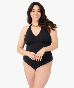 Maillot de bain femme grande taille 1 pièce à nouer dans le cou vue1 - GEMO (PLAGE) - GEMO