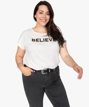 Tee-shirt femme grande taille à manches courtes à motifs vue1 - GEMO (G TAILLE) - GEMO