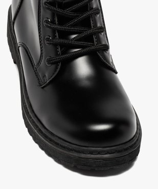 Boots fille unis à semelle crantée fermeture lacets et zip vue6 - GEMO (ENFANT) - GEMO