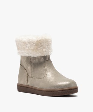 Boots fille à col rembourré en fourrure imitation vue2 - GEMO (ENFANT) - GEMO