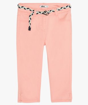 Pantacourt fille en toile avec ceinture tressée vue1 - GEMO (ENFANT) - GEMO
