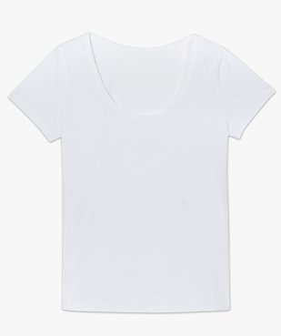 Tee-shirt femme uni à col rond et manches courtes vue4 - GEMO(FEMME PAP) - GEMO