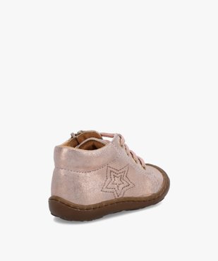 Chaussures premiers pas bébé fille en cuir métallisé – NA! vue4 - NA! - GEMO