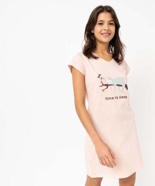 Chemise de nuit imprimée à manches courtes femme vue1 - GEMO(HOMWR FEM) - GEMO