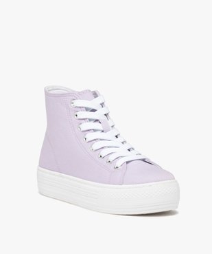 Baskets femme mid-cut en toile à semelle plateforme vue2 - GEMO 4G FEMME - GEMO