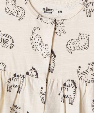 Combinaisons courtes en coton à motifs félins bébé fille (lot de 2) vue3 - GEMO 4G BEBE - GEMO