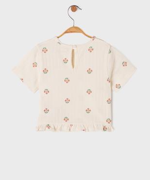Tee-shirt manches courtes avec volant dans le bas bébé fille vue4 - GEMO(BEBE DEBT) - GEMO