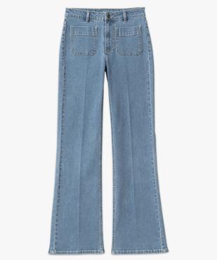 Jean flare taille haute en denim extensible femme vue4 - GEMO(FEMME PAP) - GEMO