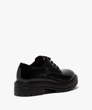 Derbies femme unis et vernis à semelle crantée vue4 - GEMO (CASUAL) - GEMO