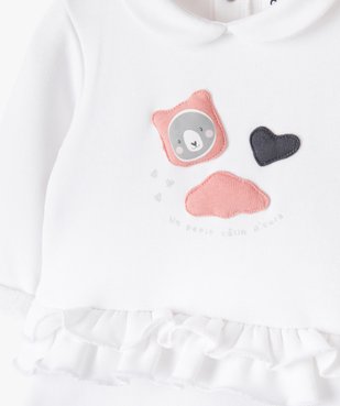Pyjama bébé fille en velours avec décor ourson vue2 - GEMO(BB COUCHE) - GEMO