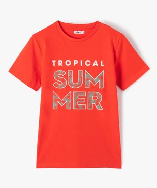 Tee-shirt garçon à manches courtes à motif tropical vue1 - GEMO (JUNIOR) - GEMO
