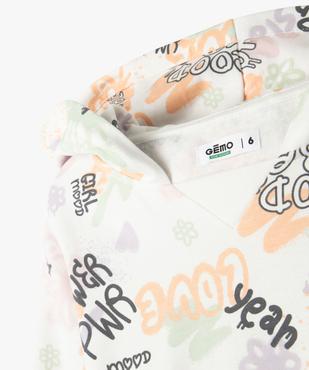Sweat à capuche avec encolure large fille vue5 - GEMO 4G FILLE - GEMO