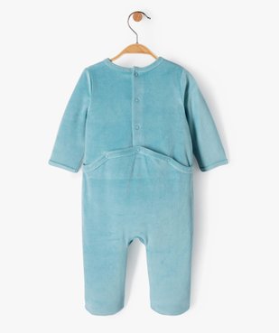 Pyjama bébé à pont-dos en velours avec message vue4 - 1E PRIX BY GEMO - GEMO