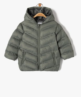 Blouson bébé garçon à capuche matelassage épais vue1 - GEMO 4G BEBE - GEMO