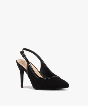 Escarpins sling-back en suédine et verni femme - Valentina Baldano vue2 - VALENTINA BALDA - GEMO