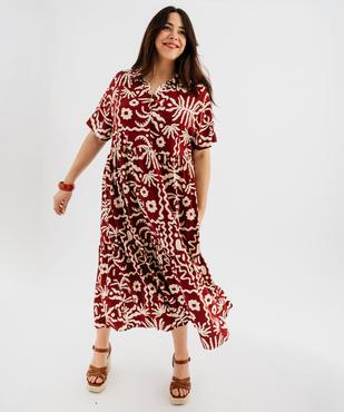 Robe longue imprimée avec col chemise femme grande taille vue1 - GEMO 4G GT - GEMO