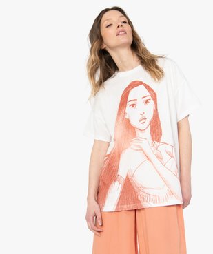 Tee-shirt femme oversize avec motif Pocahontas - Disney vue1 - DISNEY DTR - GEMO