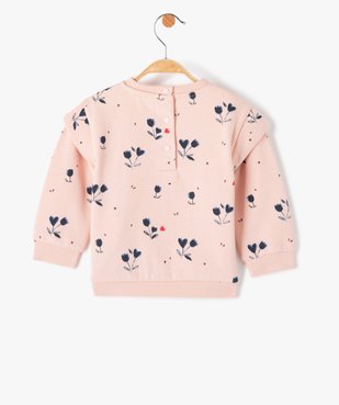 Sweat bébé fille en molleton doux et fleuri vue4 - GEMO(BEBE DEBT) - GEMO