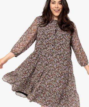 Robe femme imprimée fermeture boutonnée vue2 - GEMO (G TAILLE) - GEMO