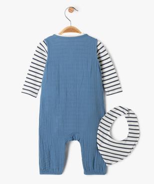 Ensemble 3 pièces salopette, body et bavoir bébé garçon - LuluCastagnette vue4 - LULUCASTAGNETTE - GEMO