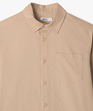 Chemise manches longues en coton lin mélangés garçon vue2 - GEMO (JUNIOR) - GEMO