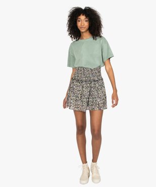 Tee-shirt femme à manches courtes coupe ample vue5 - GEMO(FEMME PAP) - GEMO