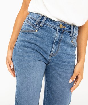 Jean cropped coupe straight taille haute stretch femme vue2 - GEMO 4G FEMME - GEMO