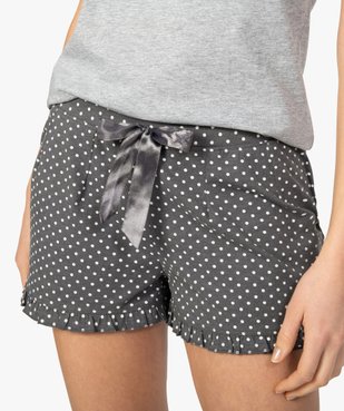 Short de pyjama femme imprimé à petits volants dans le bas à pois vue2 - GEMO(HOMWR FEM) - GEMO