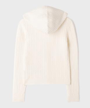 Gilet à capuche zippé en maille fantaisie extensible fille vue3 - GEMO (JUNIOR) - GEMO