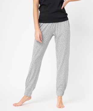 Pantalon de pyjama femme imprimé avec bas élastiqué vue1 - GEMO(HOMWR FEM) - GEMO
