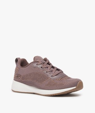 Tennis femme à lacets extra légères en mesh – Skechers Bobs Semelle bicolore et tige pailletée vue2 - SKECHERS - GEMO