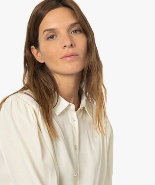 Blouse femme à manches longues avec haut froncé vue2 - GEMO(FEMME PAP) - GEMO
