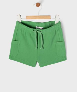 Short en maille côtelée avec taille ajustable bébé garçon vue2 - GEMO 4G BEBE - GEMO