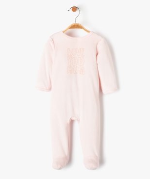 Pyjama bébé en velours avec ouverture pont-dos vue1 - 1E PRIX BY GEMO - GEMO