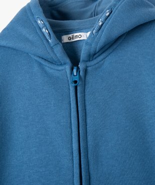 Sweat garçon zippé et molletonné avec capuche vue2 - GEMO (ENFANT) - GEMO