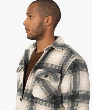 Veste homme à carreaux avec doublure sherpa vue2 - GEMO (HOMME) - GEMO