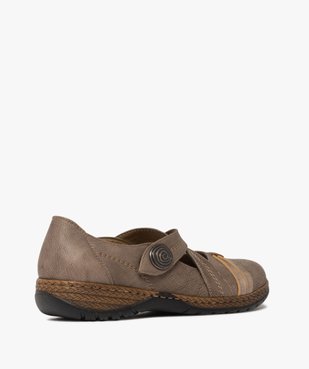 Ballerines confort à brides croisées fermeture scratch femme vue4 - SOFTRELAX - GEMO