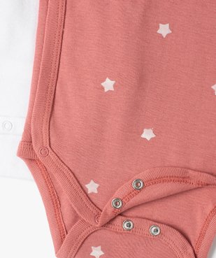 Body bébé fille à manches courtes fermeture croisée (lot de 5) vue2 - GEMO C4G BEBE - GEMO