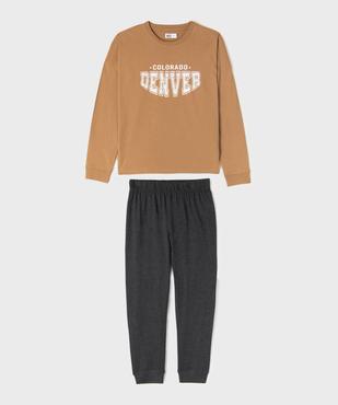 Pyjama bicolore avec inscription garçon vue1 - GEMO 4G GARCON - GEMO