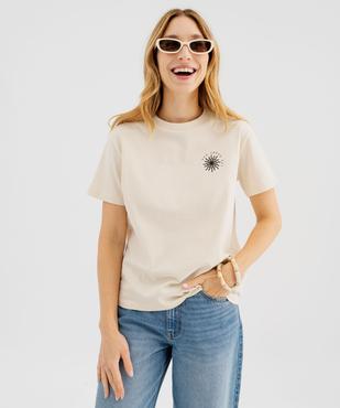 Tee-shirt manches courtes avec inscription positive femme vue1 - GEMO 4G FEMME - GEMO