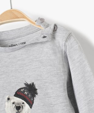 Tee-shirt bébé garçon à manches longues imprimé hiver vue3 - GEMO C4G BEBE - GEMO