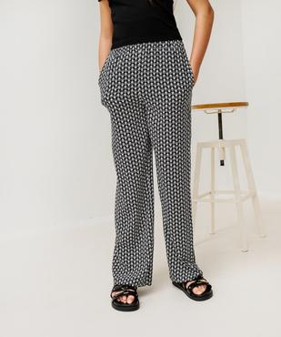 Pantalon large et fluide imprimé fleuri fille vue5 - GEMO 4G FILLE - GEMO