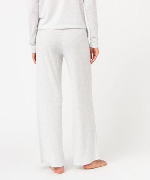 Bas de pyjama femme large en maille côtelée extra douce vue3 - GEMO(HOMWR FEM) - GEMO